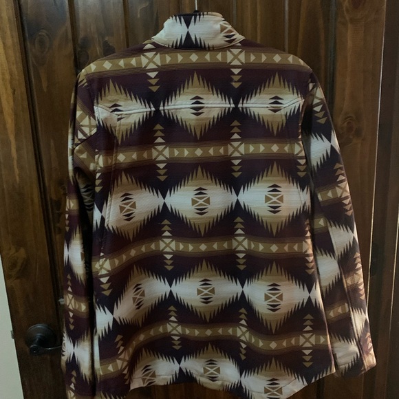 Ariat Women's Geometric Pattern Jacket - Brown and Cream - Picture 2 of 10